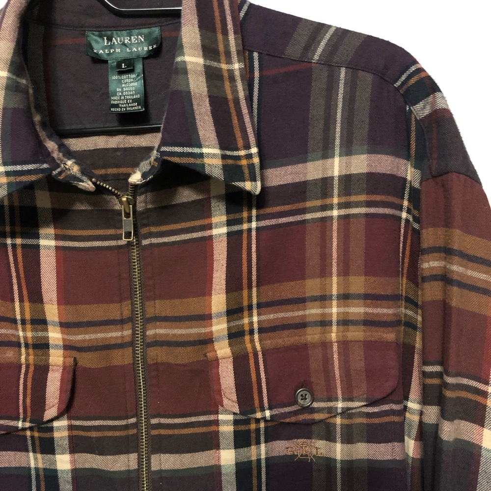 Ralph Lauren long sleeve plaid *zip up*